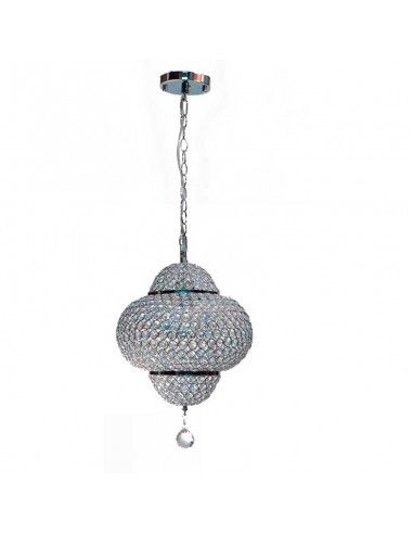 COLGANTE METAL CROMO - CRISTAL 46x30 cm