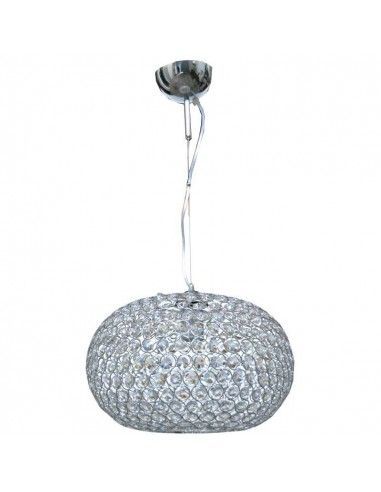 COLGANTE METAL CROMO - CRISTAL 23x38 cm