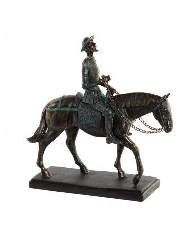 FIGURA DE DON QUIJOTE Y SANCHO PANZA CABALLO 22x21