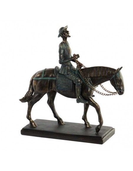 FIGURA DE DON QUIJOTE Y SANCHO PANZA CABALLO 22x21