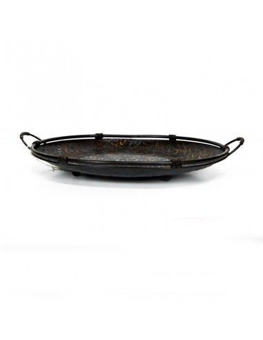 BANDEJA DECORATIVA DE FORJA CON PIE