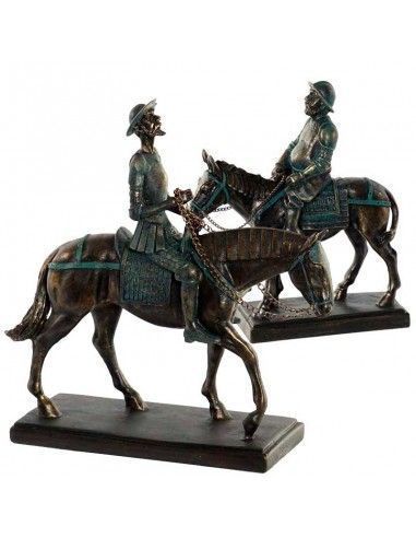 FIGURA DE DON QUIJOTE Y SANCHO PANZA CABALLO 22x21