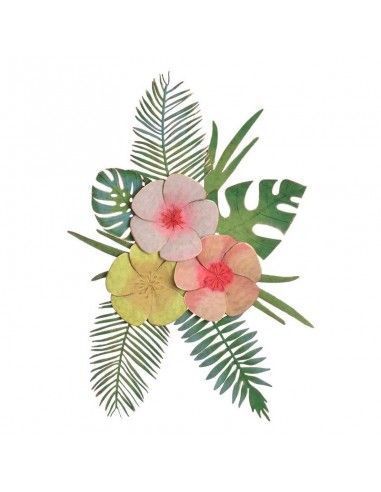 DECORATIVO PARED METAL FLORES 120x120