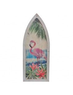 CUADRO MODERNO DE FLAMENCO ROSA 101X40