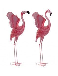 FIGURA FLAMENCO METAL ROSA 94x62