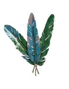 DECORATIVO PARED TRES PLUMAS METAL108x86