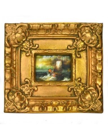 PAREJA DE CUADROS CLASICOS BARCO 19x21