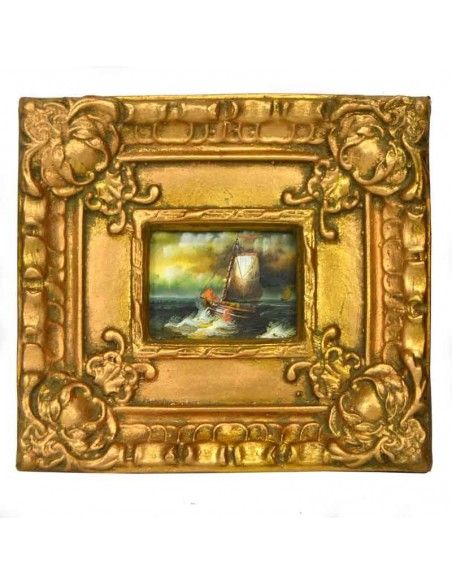 PAREJA DE CUADROS CLASICOS BARCO 19x21