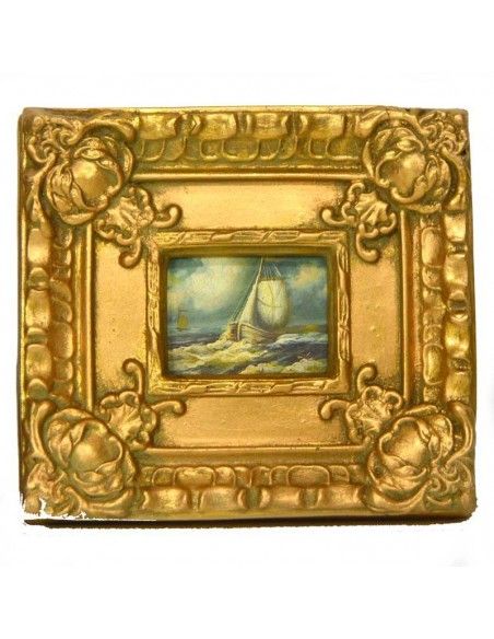 PAREJA DE CUADROS CLASICOS BARCO 19x21