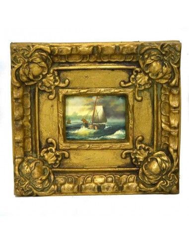 PAREJA DE CUADROS CLASICOS BARCO 19x21