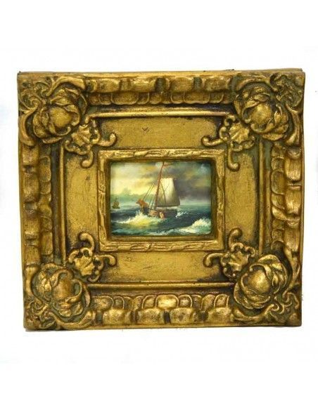 PAREJA DE CUADROS CLASICOS BARCO 19x21