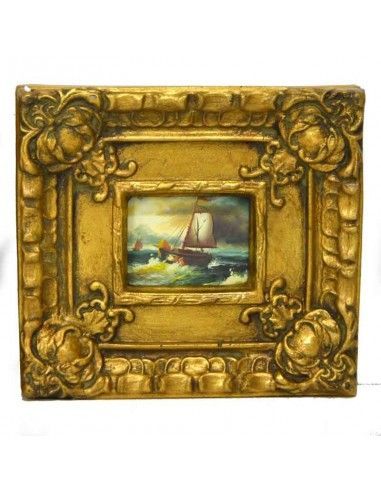 PAREJA DE CUADROS CLASICOS BARCO 19x21