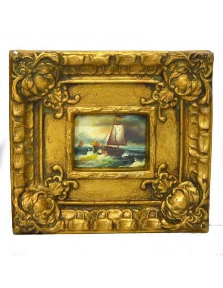 PAREJA DE CUADROS CLASICOS BARCO 19x21