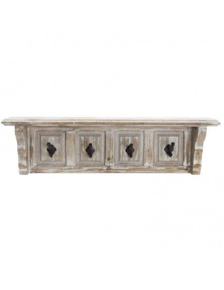 PERCHA DE PARED CON REPISA BLANCO VINTAGE 23x80