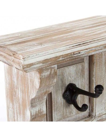 PERCHA DE PARED CON REPISA BLANCO VINTAGE 23x80