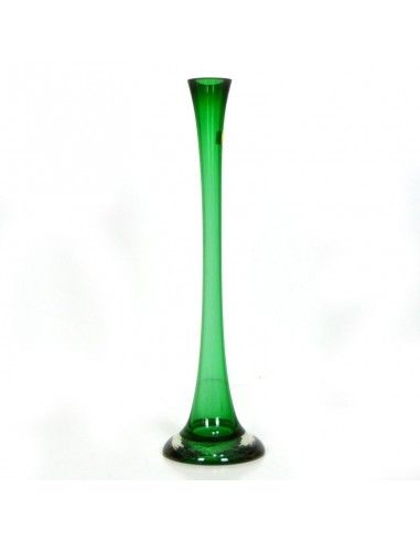 FLORERO DE CRISTAL VERDE 50x14