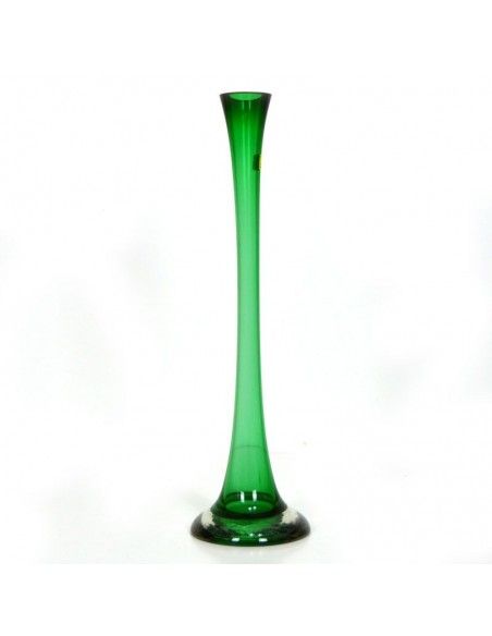 FLORERO DE CRISTAL VERDE 50x14