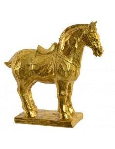 FIGURA DE CABALLO DORADO 27x27.8