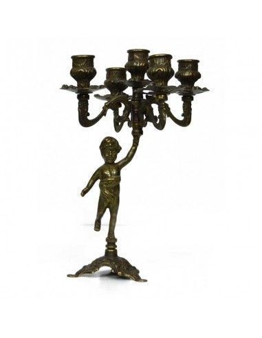 CANDELABRO NIÑO DE BRONCE 28x21 set de dos
