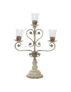PORTAVELA METAL - VIDRIO VINTAGE 74x52