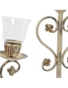 PORTAVELA METAL - VIDRIO VINTAGE 74x52 2