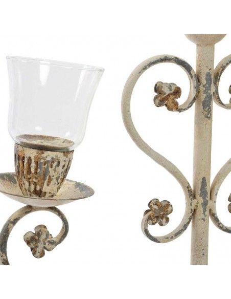 PORTAVELA METAL - VIDRIO VINTAGE 74x52