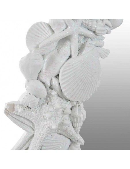 ESPEJO CONCHAS RESINA BLANCO 65x48