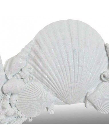 ESPEJO CONCHAS RESINA BLANCO 65x48