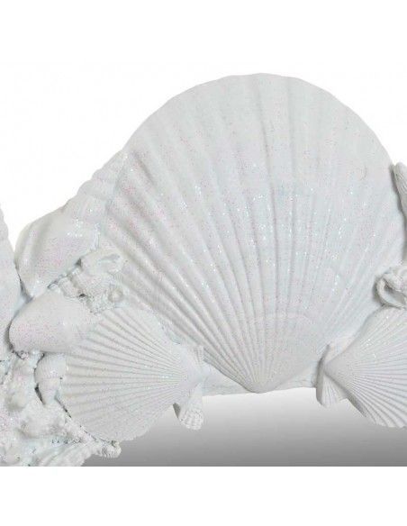 ESPEJO CONCHAS RESINA BLANCO 65x48