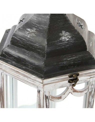 FAROLES MADERA VINTAGE Y METAL SET DE DOS 56x31