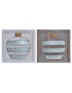 DECORACION PARED MADERA SET DE DOS 45.5x45.5
