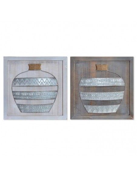 DECORACION PARED MADERA SET DE DOS 45.5x45.5