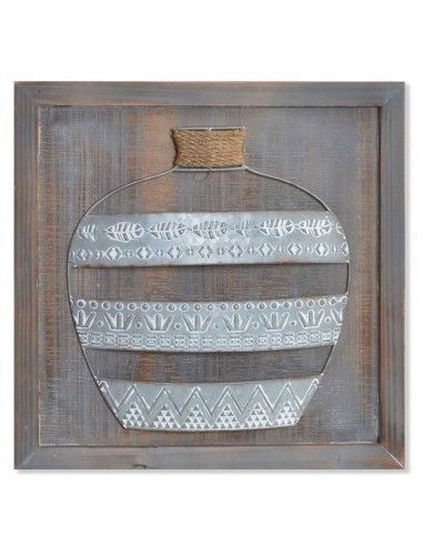 DECORACION PARED MADERA SET DE DOS 45.5x45.5