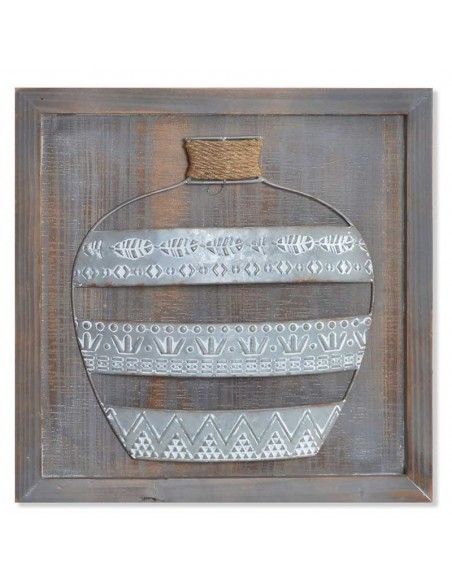 DECORACION PARED MADERA SET DE DOS 45.5x45.5