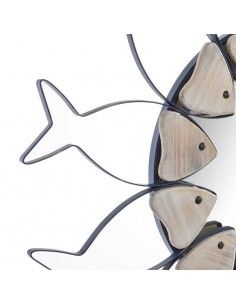 ESPEJO MADERA - METAL PECES 72x3.5 2