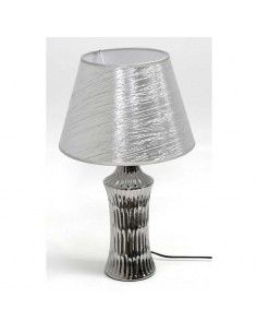 LAMPARA SOBREMESA PIE GAJOS TULIPA PLATA 46x27