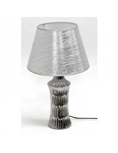 LAMPARA SOBREMESA PIE GAJOS TULIPA PLATA 46x27