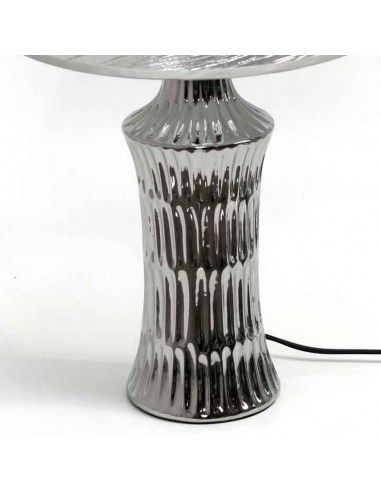LAMPARA SOBREMESA PIE GAJOS TULIPA PLATA 46x27
