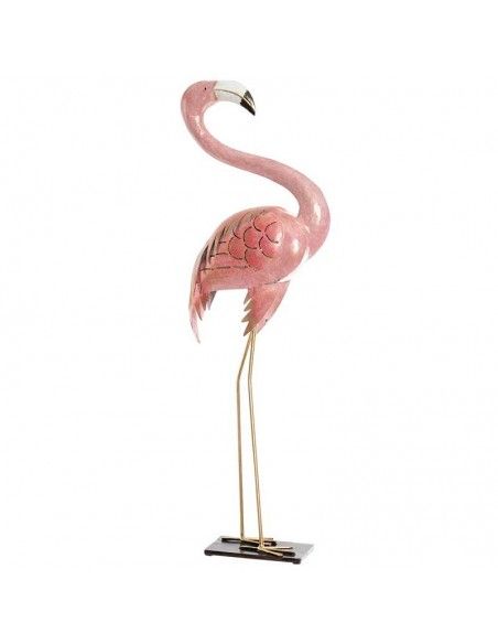 FIGURA FLAMENCO METAL ROSA 75x25