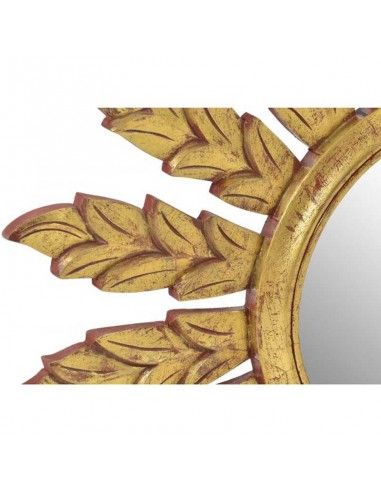 ESPEJO SOL DE MADERA ORO ENVEJECIDO 79x79