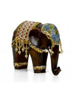 FIGURA ELEFANTE MARRON - ORO 15x19 2