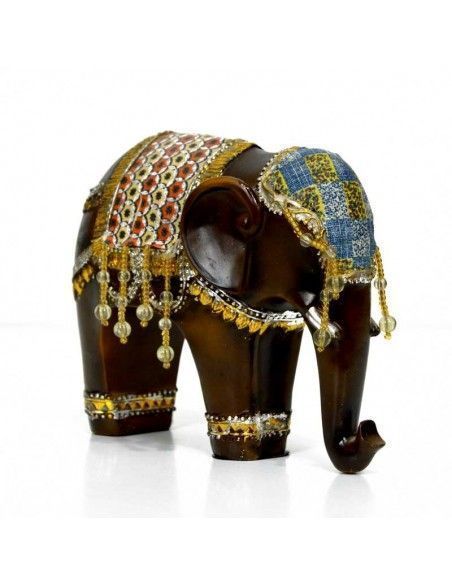 FIGURA ELEFANTE MARRON - ORO 15x19