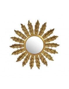 ESPEJO SOL DE MADERA ORO ENVEJECIDO 79x79