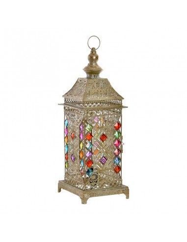 LAMPARA DE SOBREMESA METAL Y VIDRIO MULTICOLOR 54x19