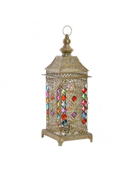 LAMPARA DE SOBREMESA METAL Y VIDRIO MULTICOLOR 54x19