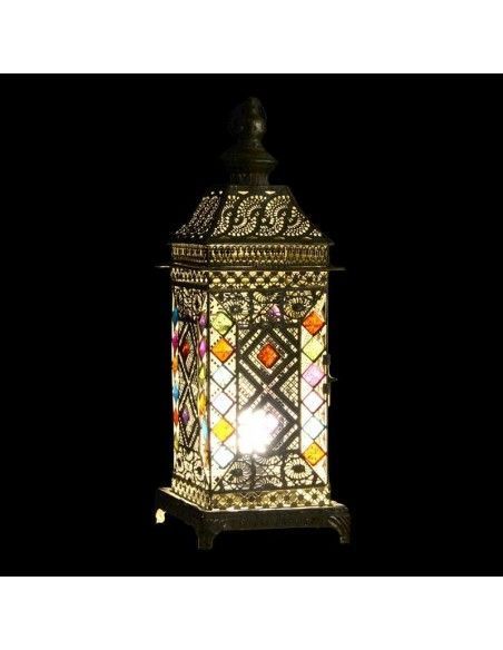 LAMPARA DE SOBREMESA METAL Y VIDRIO MULTICOLOR 54x19