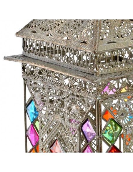 LAMPARA DE SOBREMESA METAL Y VIDRIO MULTICOLOR 54x19
