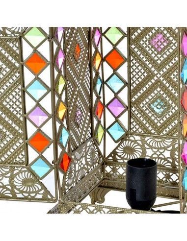 LAMPARA DE SOBREMESA METAL Y VIDRIO MULTICOLOR 54x19