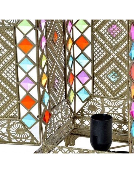 LAMPARA DE SOBREMESA METAL Y VIDRIO MULTICOLOR 54x19