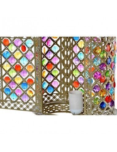 LAMPARA DE SOBREMESA METAL Y VIDRIO MULTICOLOR 40x25.5